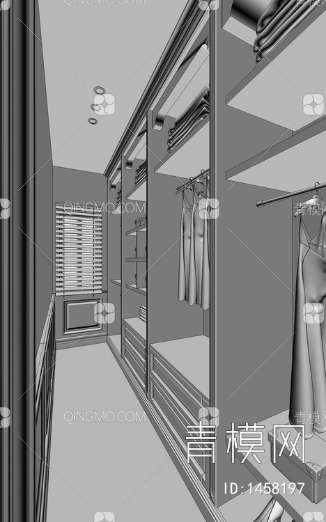 次卧衣帽间3D模型下载【ID:1458197】