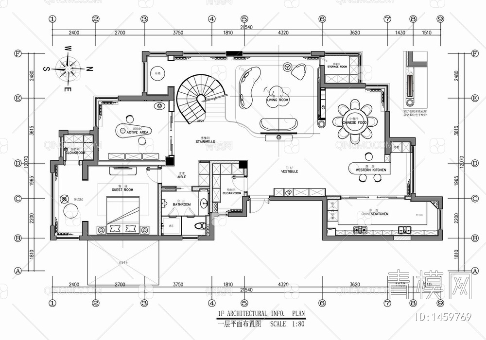 280㎡复式跃层家装CAD施工图+效果图 私宅 洋房 样板房 家装  跃层【ID:1459769】