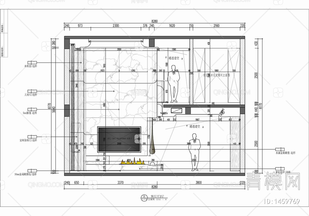 280㎡复式跃层家装CAD施工图+效果图 私宅 洋房 样板房 家装  跃层【ID:1459769】