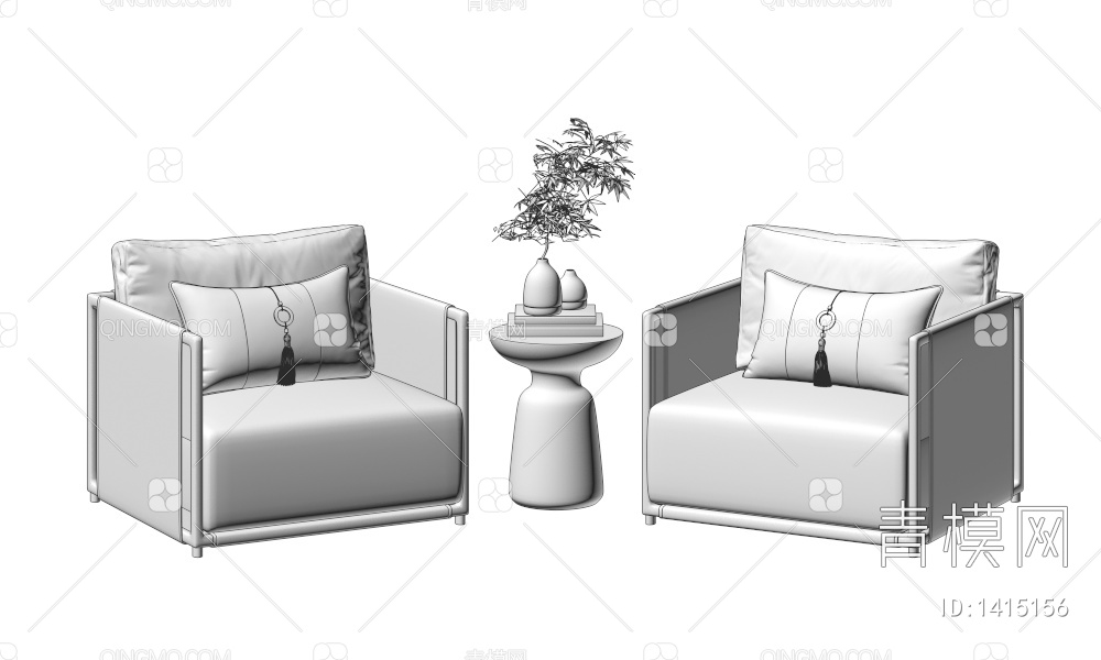 单人沙发3D模型下载【ID:1415156】