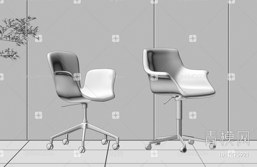 转椅 办公椅3D模型下载【ID:1415921】