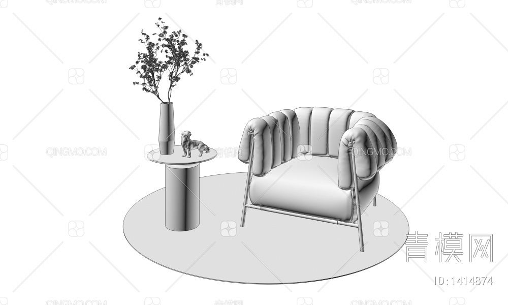 单人沙发3D模型下载【ID:1414874】