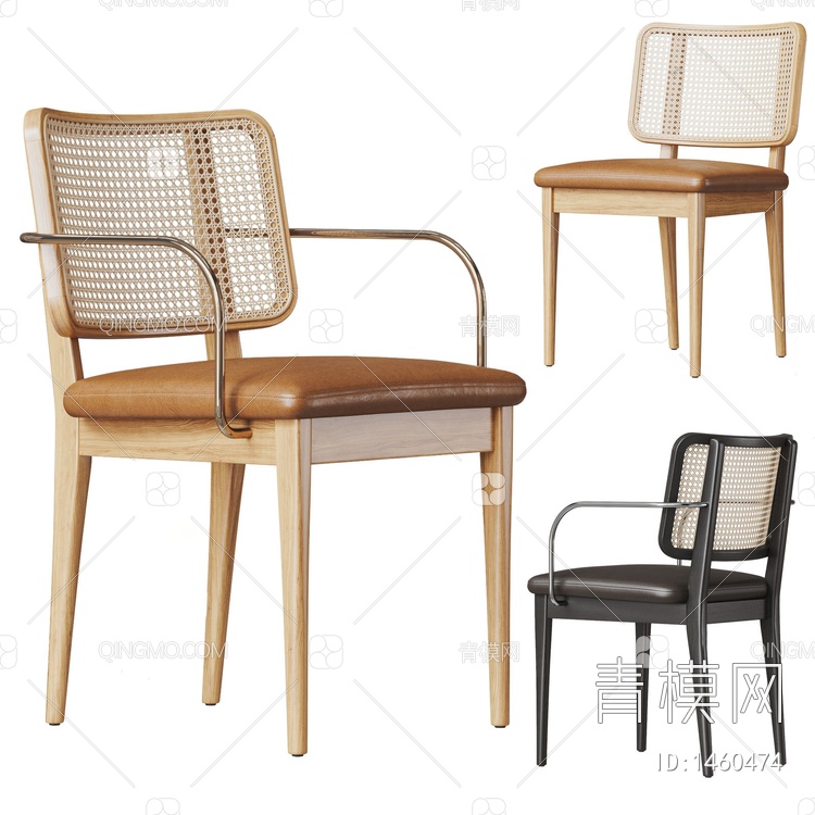 藤编单椅 椅子3D模型下载【ID:1460474】