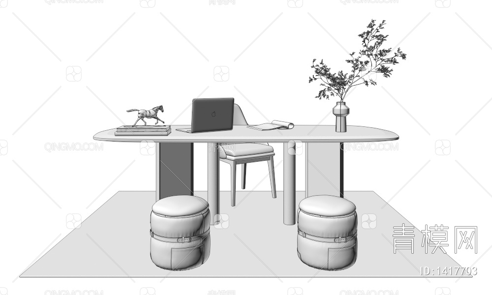 书桌椅3D模型下载【ID:1417703】