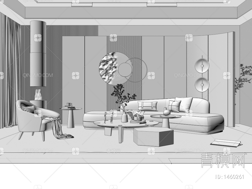 客厅3D模型下载【ID:1460261】