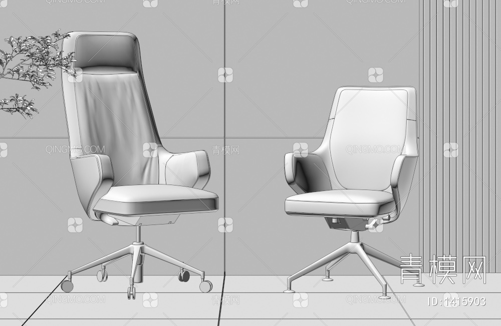 转椅 办公椅3D模型下载【ID:1415903】