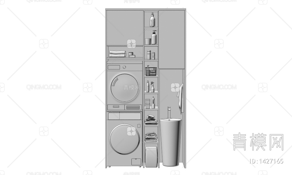 洗衣机柜3D模型下载【ID:1427165】