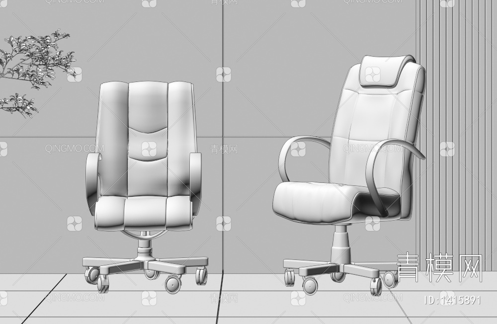 转椅 办公椅3D模型下载【ID:1415891】