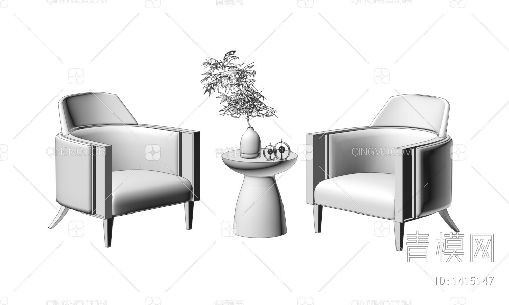 单人沙发3D模型下载【ID:1415147】