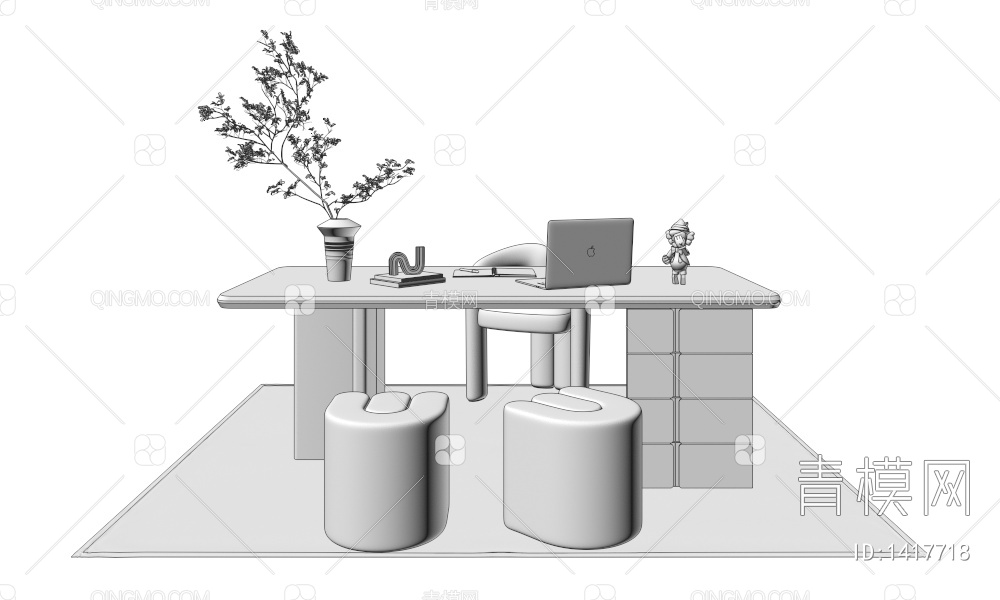 书桌椅3D模型下载【ID:1417718】