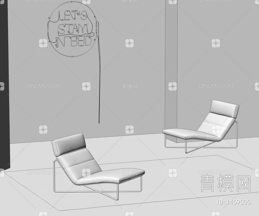 躺椅3D模型下载【ID:1459505】
