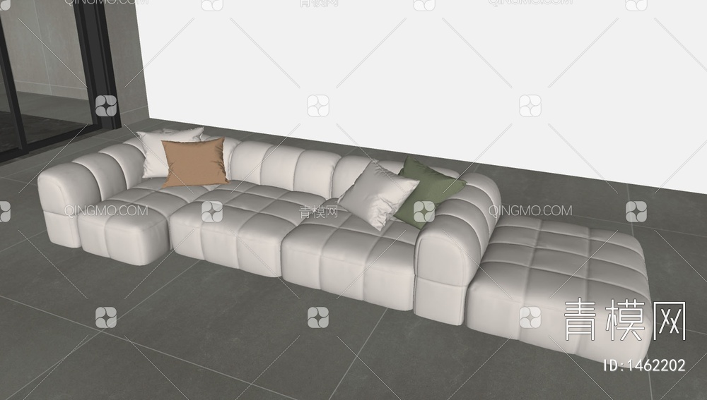 米色沙发 模块沙发SU模型下载【ID:1462202】