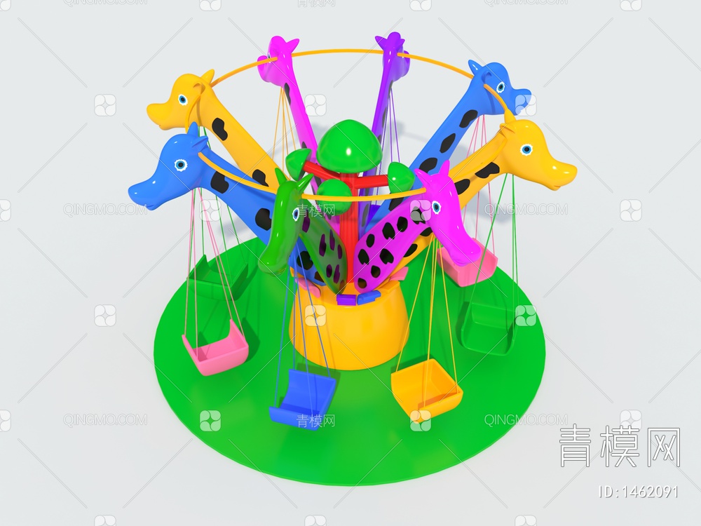 游乐设备长颈鹿飞椅3D模型下载【ID:1462091】