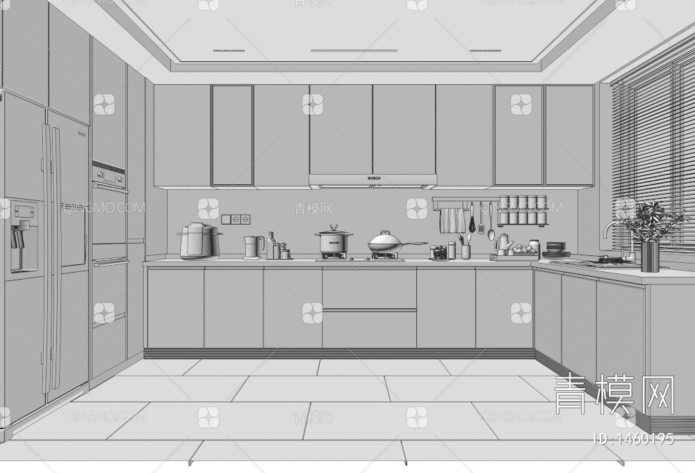 厨房，家居厨房3D模型下载【ID:1460195】