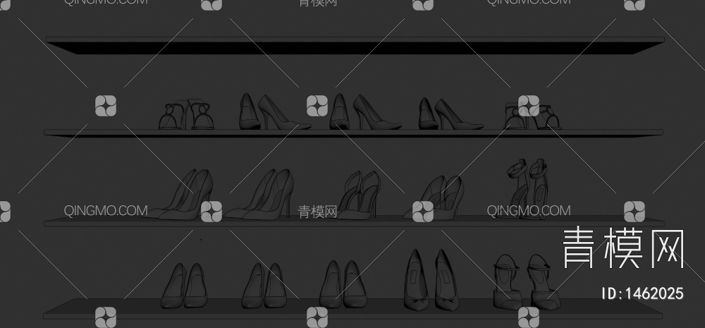 女士高跟鞋3D模型下载【ID:1462025】