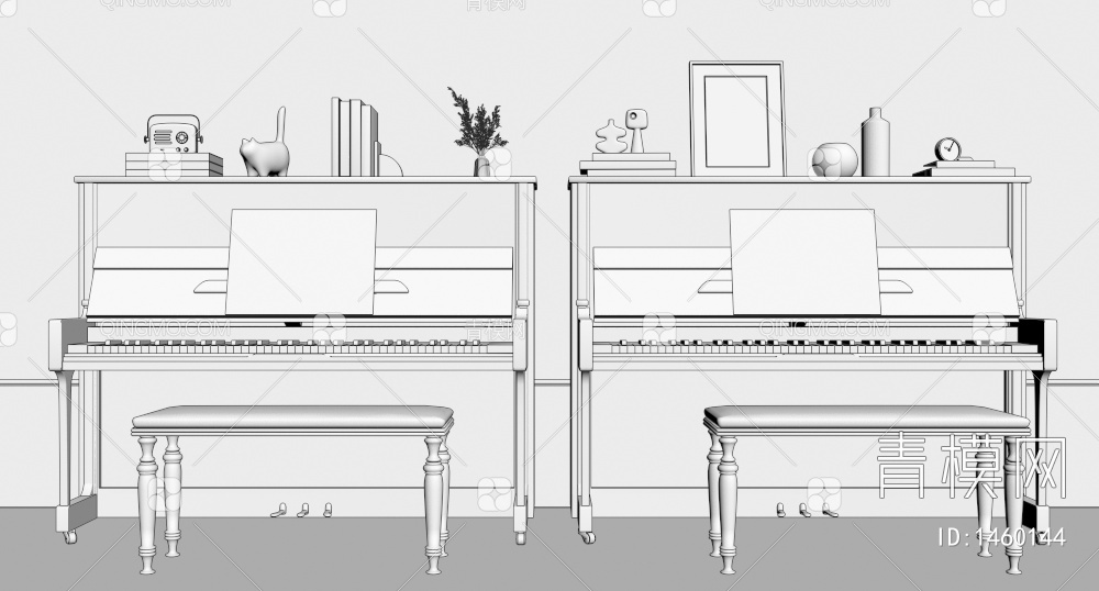 钢琴3D模型下载【ID:1460144】