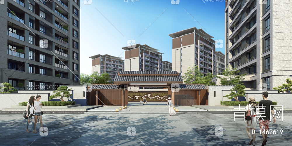 厦门建发建筑立面SU模型下载【ID:1462619】