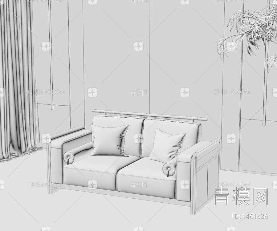 双人沙发3D模型下载【ID:1461836】