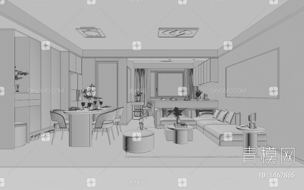 客餐厅3D模型下载【ID:1462865】