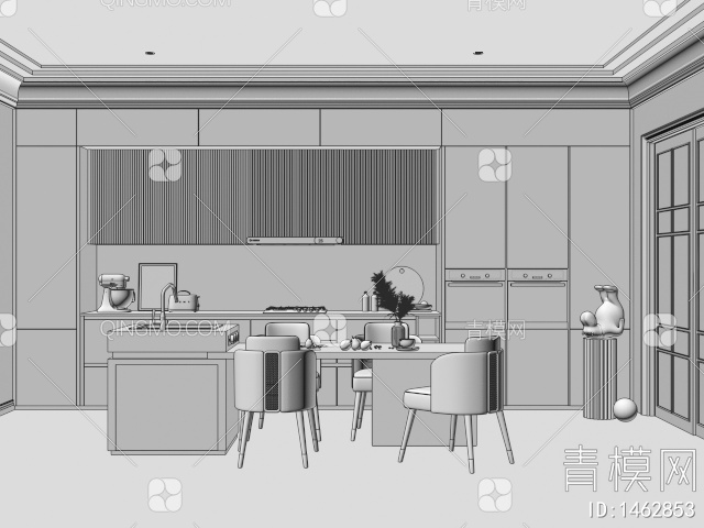 开放式厨房3D模型下载【ID:1462853】