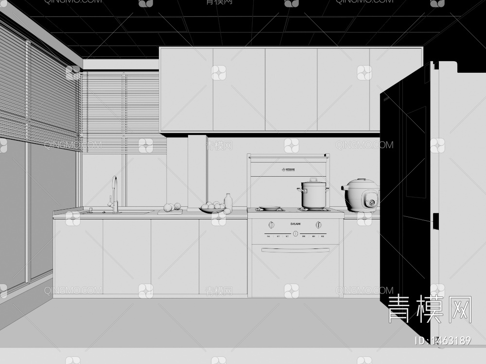 开放式厨房3D模型下载【ID:1463189】