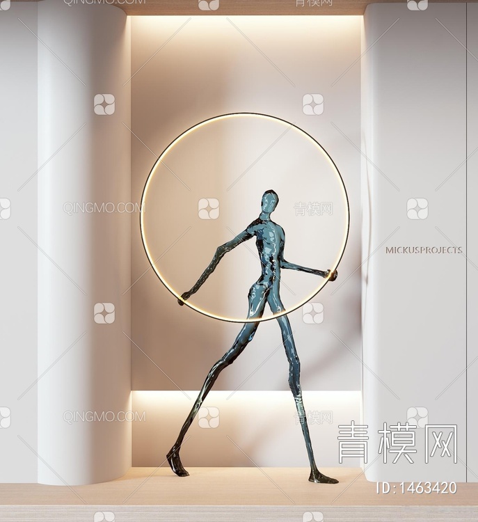 抽象人物雕塑3D模型下载【ID:1463420】