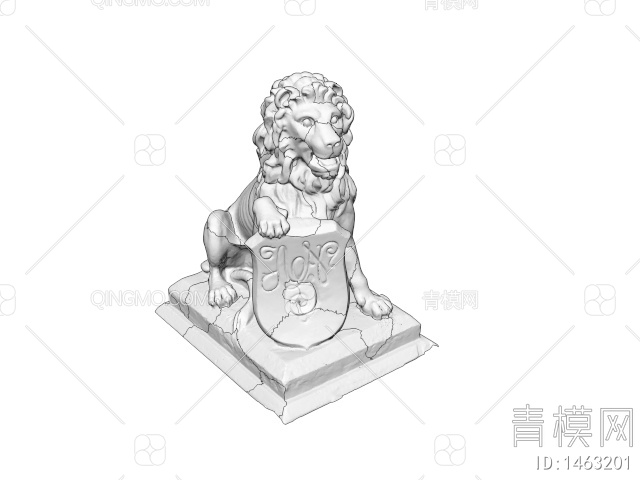 狮子雕塑3D模型下载【ID:1463201】