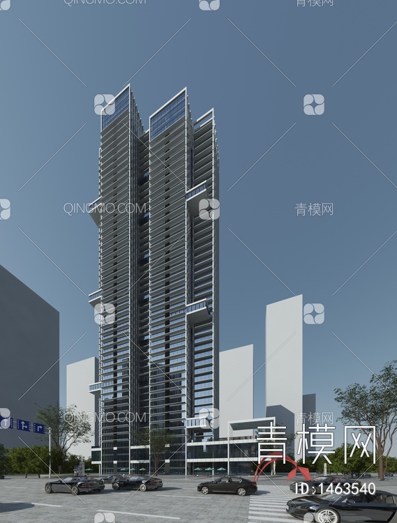 高层办公楼3D模型下载【ID:1463540】