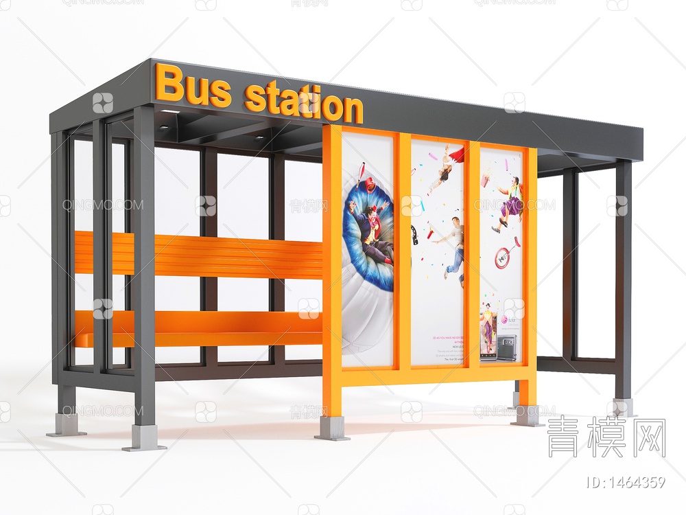 巴士站3D模型下载【ID:1464359】