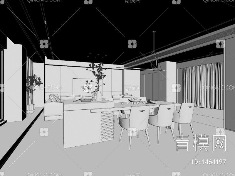 客餐厅3D模型下载【ID:1464197】