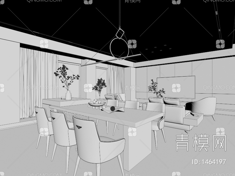 客餐厅3D模型下载【ID:1464197】
