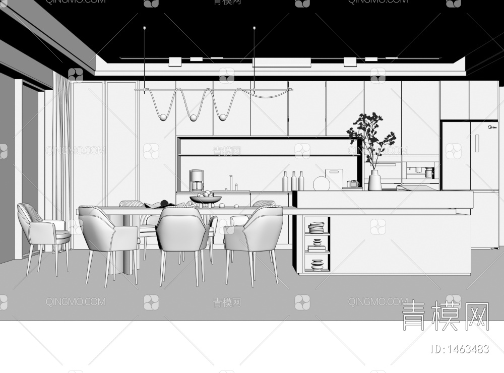 家居餐厅3D模型下载【ID:1463483】