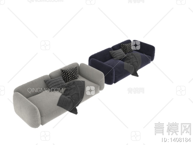 LOTTA 布艺双人沙发3D模型下载【ID:1408184】