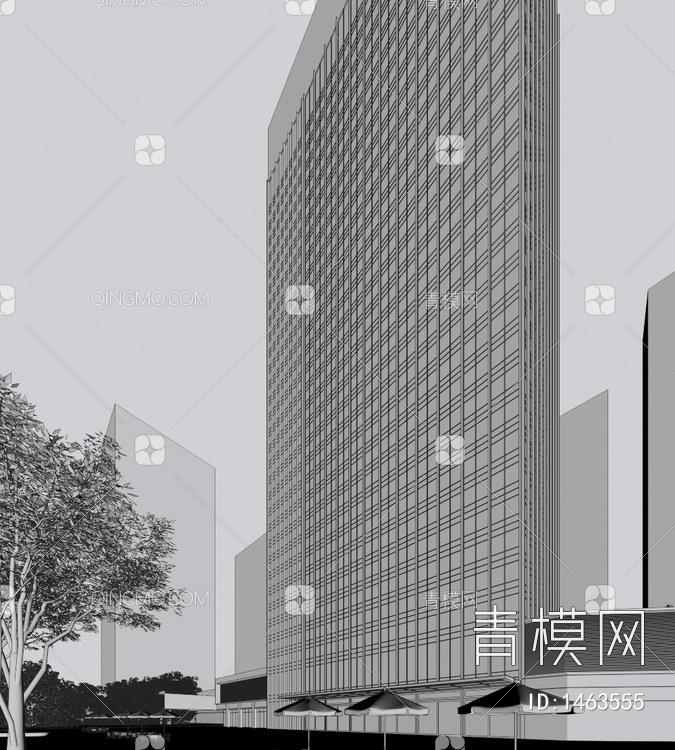 高层办公楼3D模型下载【ID:1463555】
