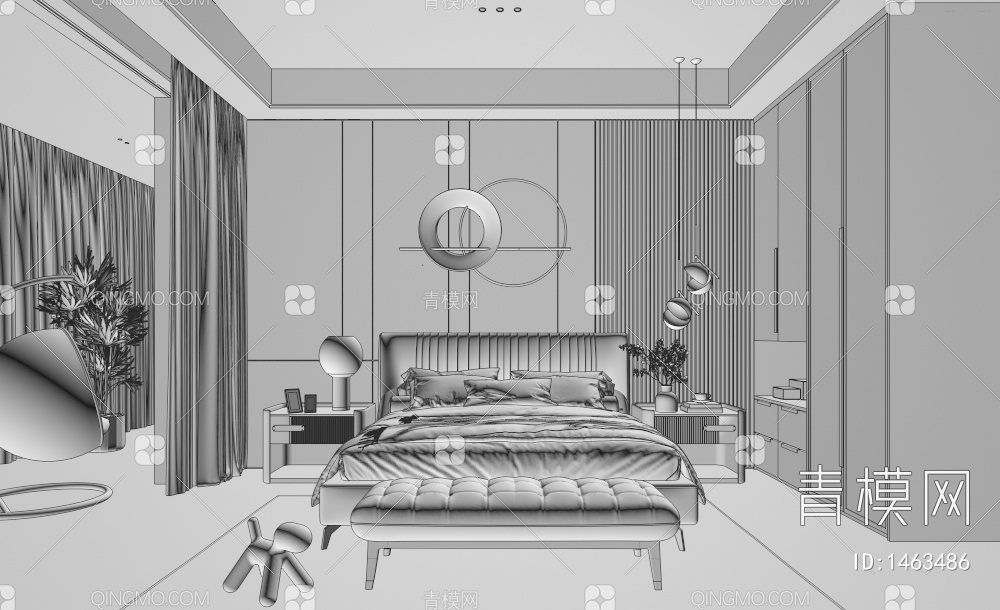 家居卧室3D模型下载【ID:1463486】