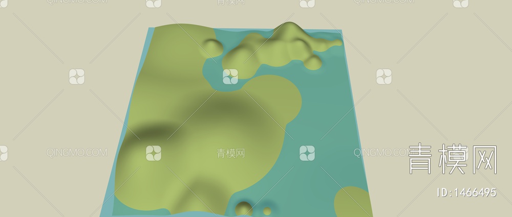 河流地形SU模型下载【ID:1466495】