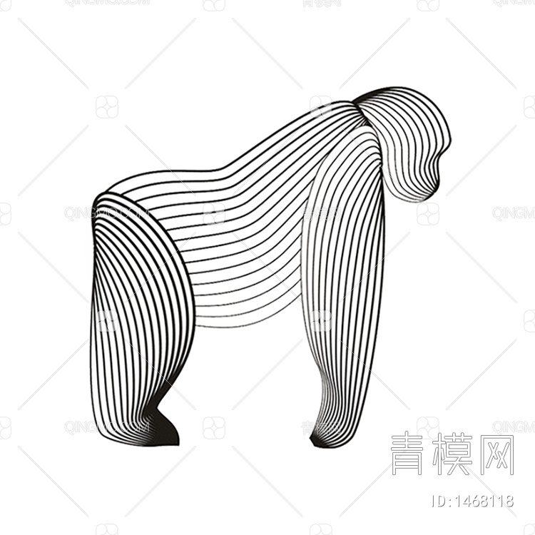 动物线条装饰挂画贴图下载【ID:1468118】