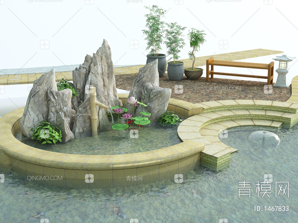 滨水景观3D模型下载【ID:1467833】