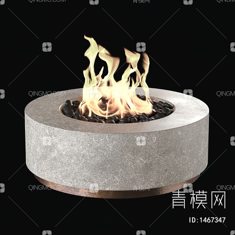 圆形围炉 火炉篝火 壁炉3D模型下载【ID:1467347】