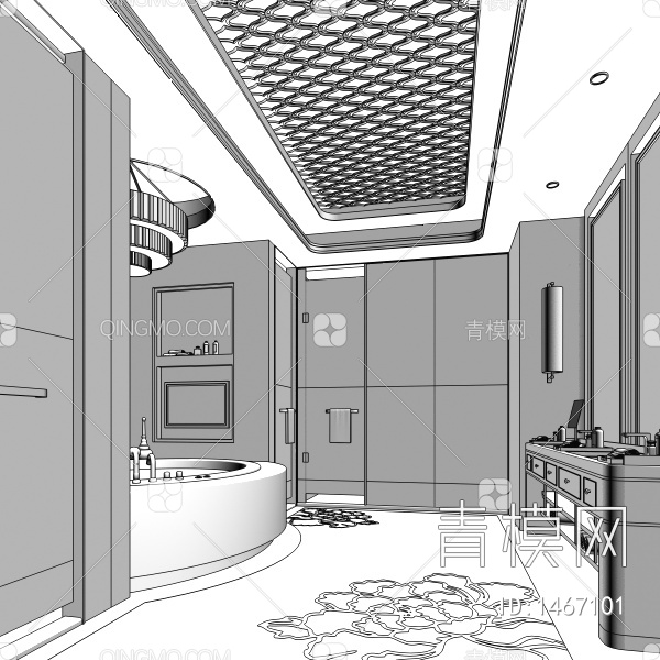 酒店卫生间3D模型下载【ID:1467101】