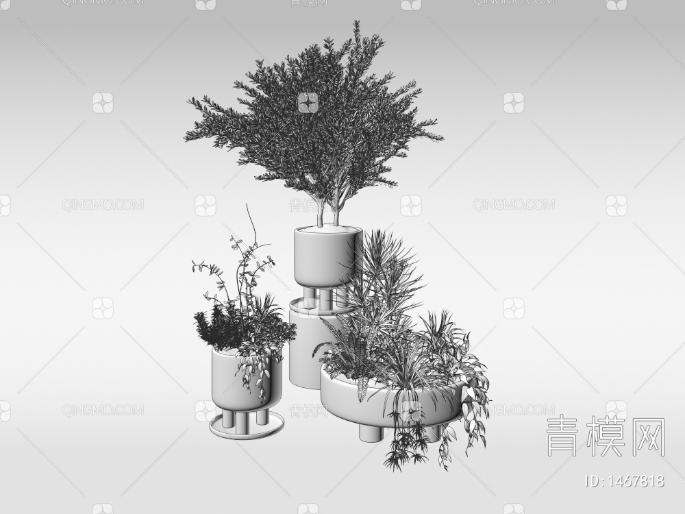 植物盆栽3D模型下载【ID:1467818】