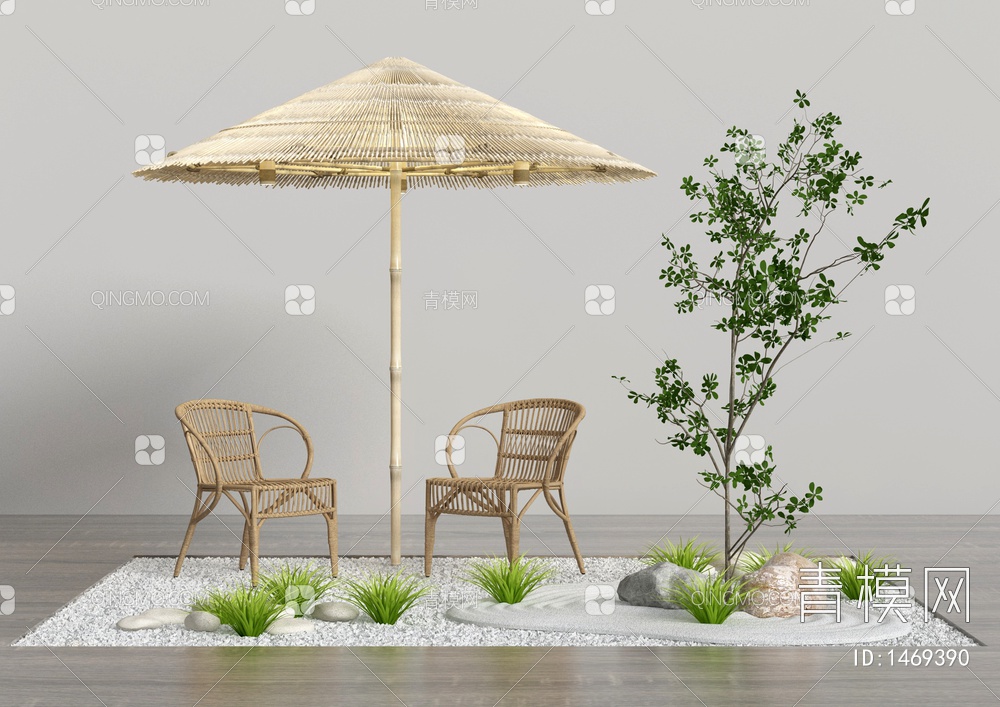 休闲椅 绿植景观 园艺小品3D模型下载【ID:1469390】