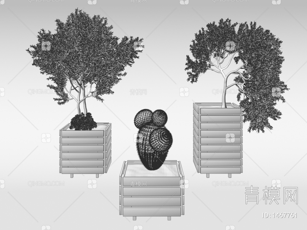 盆栽 植物 花箱3D模型下载【ID:1467761】