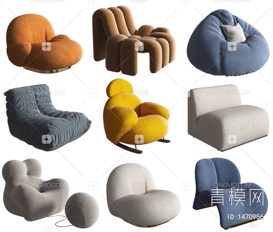 单人沙发组合SU模型下载【ID:1470956】