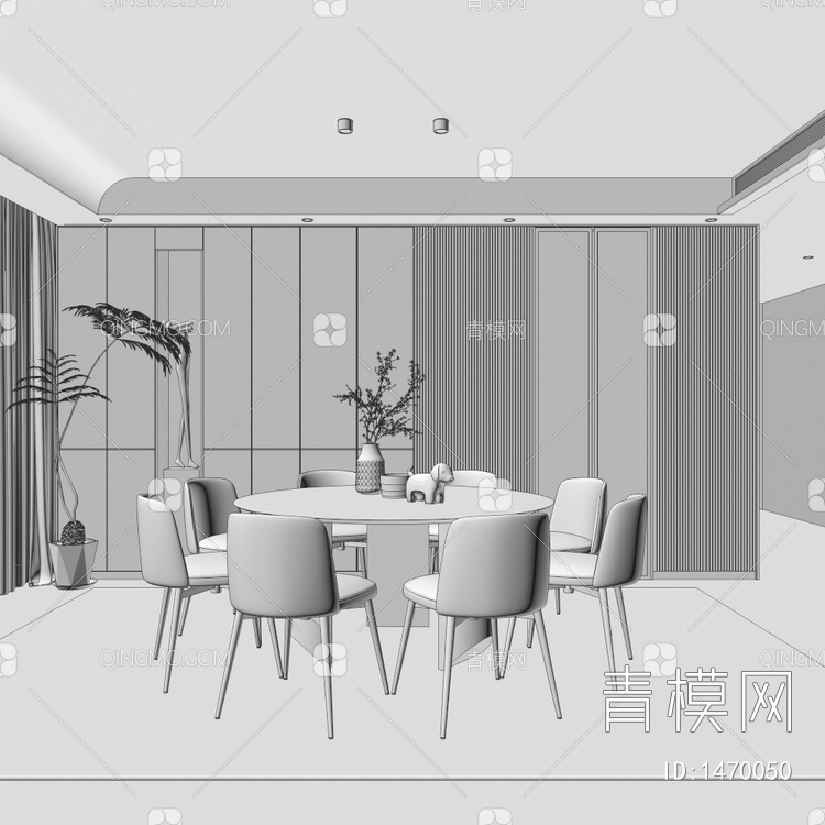 餐厅，家居餐厅3D模型下载【ID:1470050】