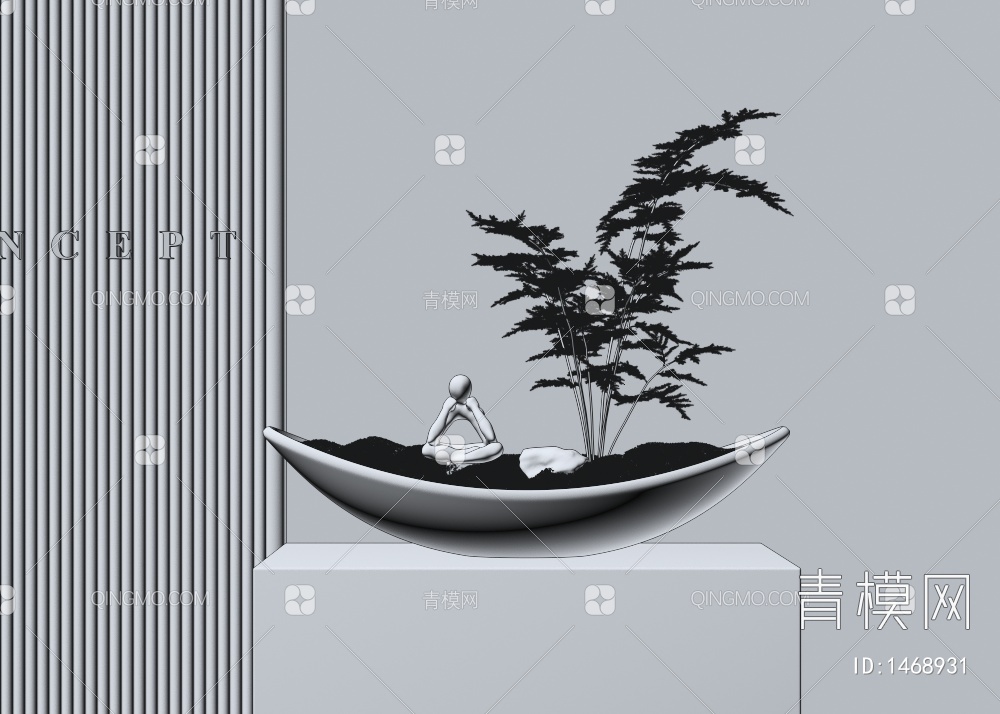 植物盆栽3D模型下载【ID:1468931】