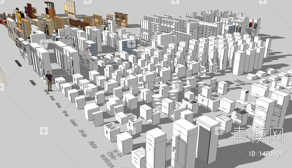 柜子库SU模型下载【ID:1470809】
