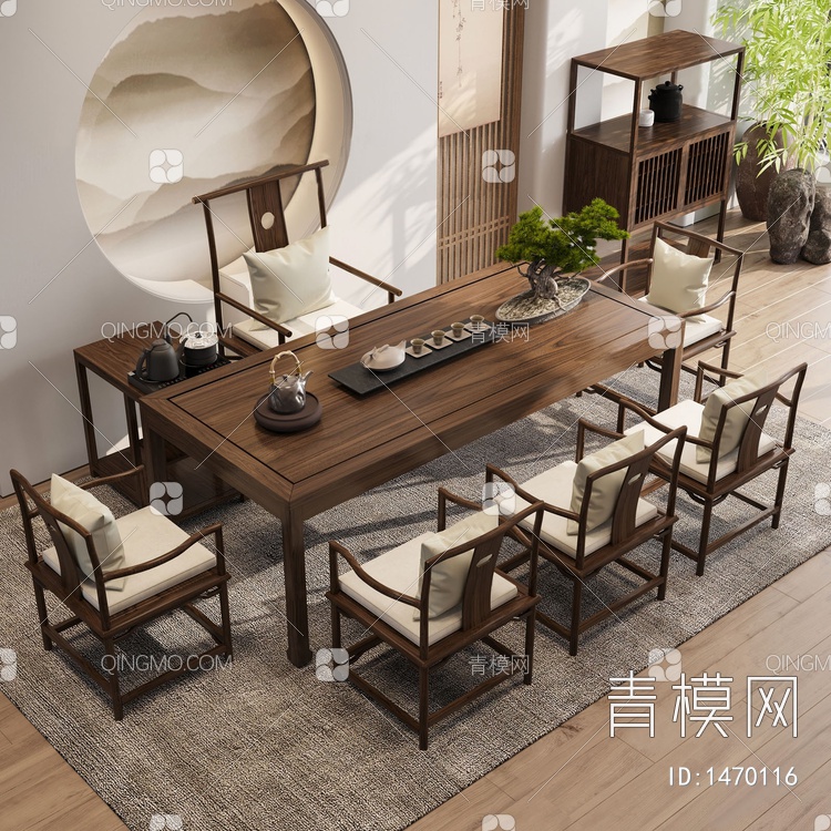 茶桌椅组合3D模型下载【ID:1470116】
