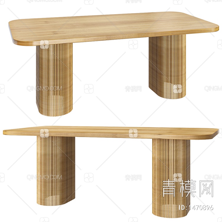 Arka实木餐桌3D模型下载【ID:1470896】