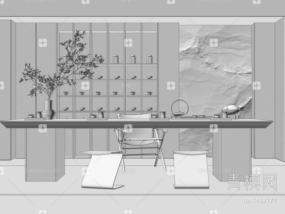 茶桌椅3D模型下载【ID:1469177】